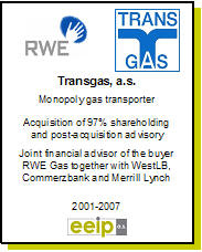 Acquisition of Transgas and 8 gas distribution companies
