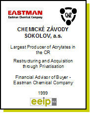 Acquisition of Chemické závody Sokolov by Eastman Chemicals